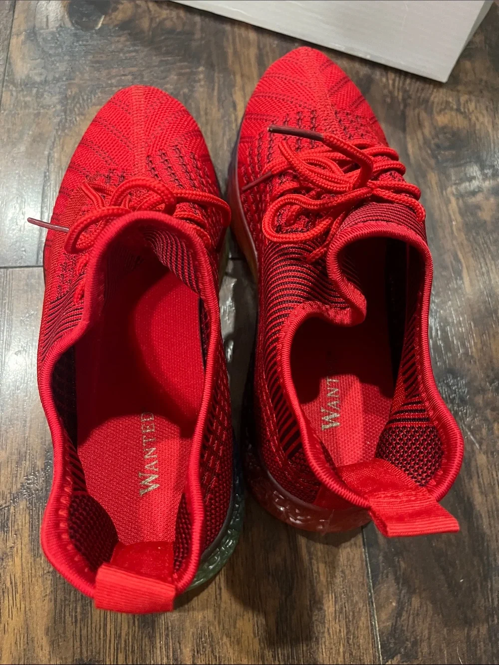 Wanted Red Sneakers with Rainbow Sole Womens Size 8 EUC